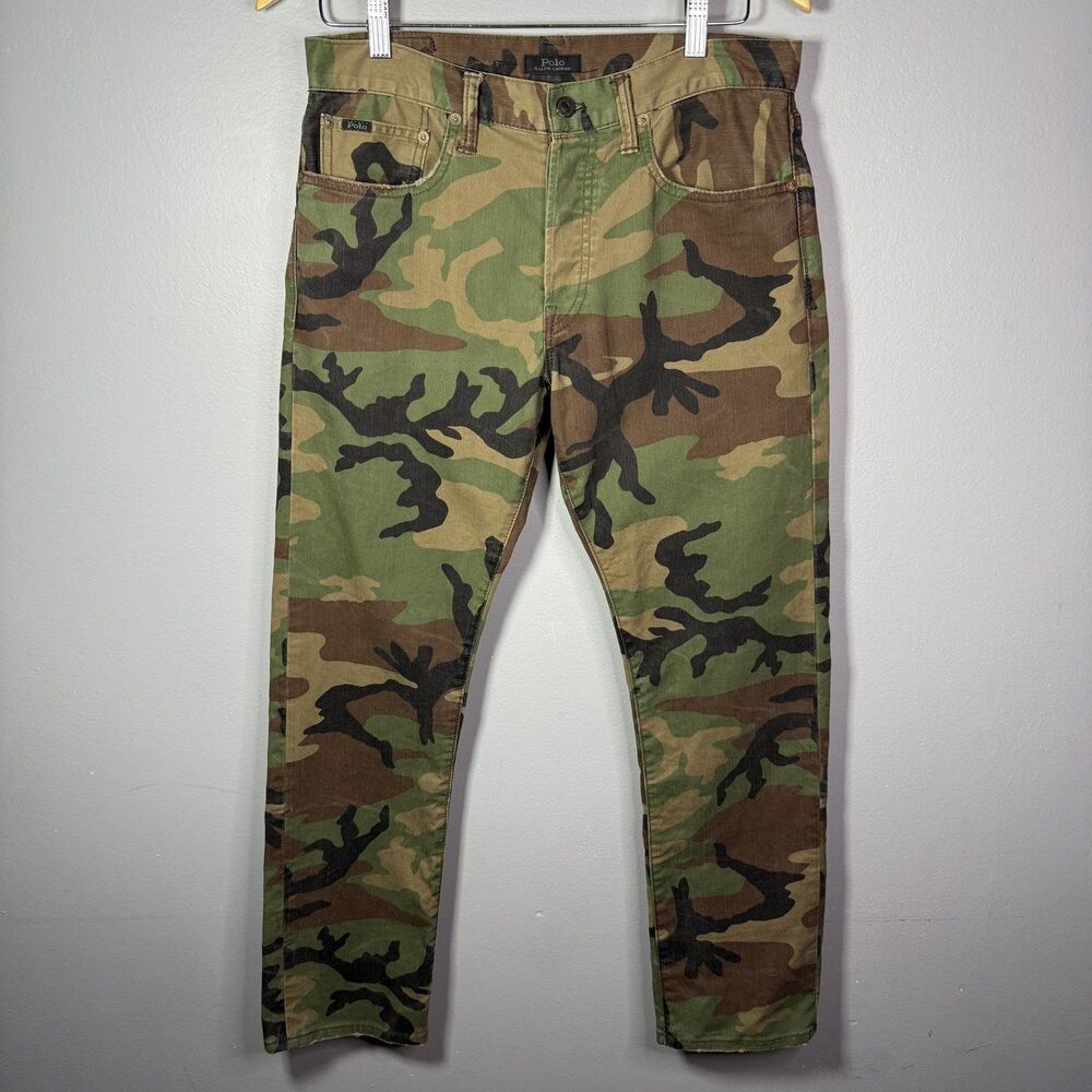 Polo Ralph Lauren Mens Camo Jeans Slim Straight Stretch The Varick 31x30 Utility